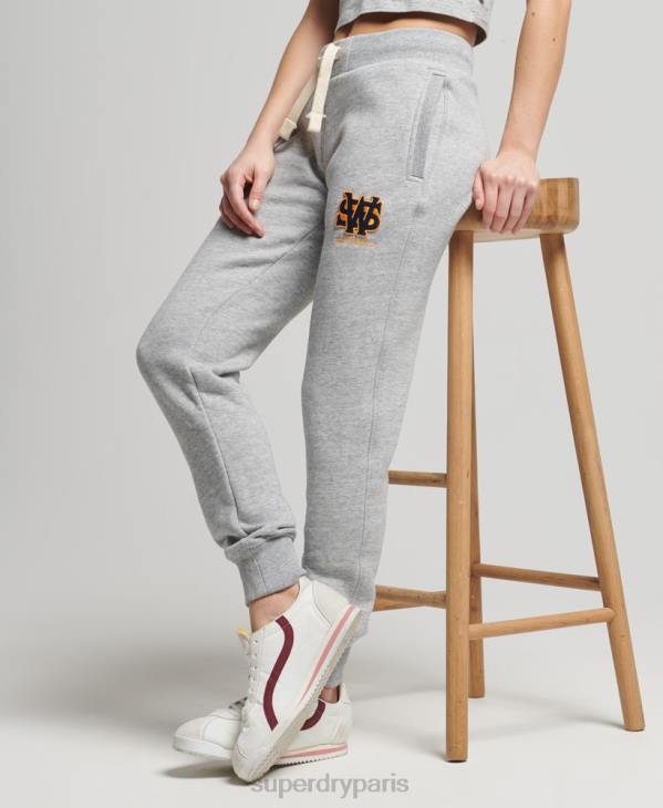 Superdry femmes jogging universitaire vintage D64Z6588 vêtements gris