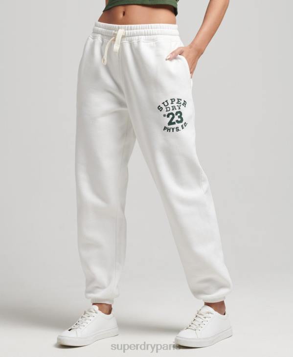 Superdry femmes jogging universitaire vintage D64Z6633 vêtements crème