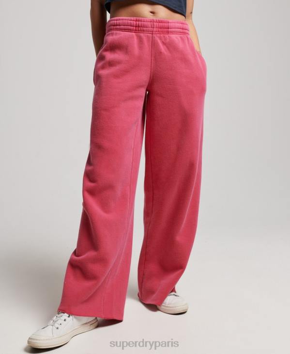 Superdry femmes laver les joggings droits D64Z3894 vêtements rose