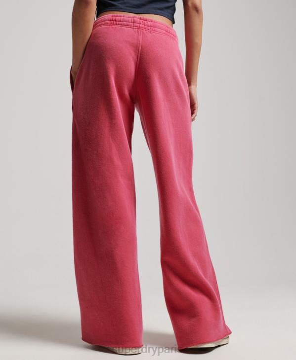 Superdry femmes laver les joggings droits D64Z3894 vêtements rose