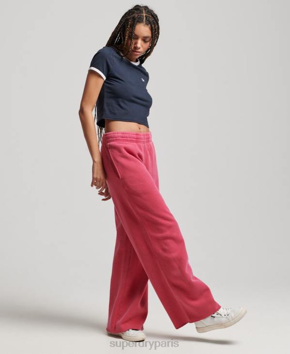 Superdry femmes laver les joggings droits D64Z3894 vêtements rose