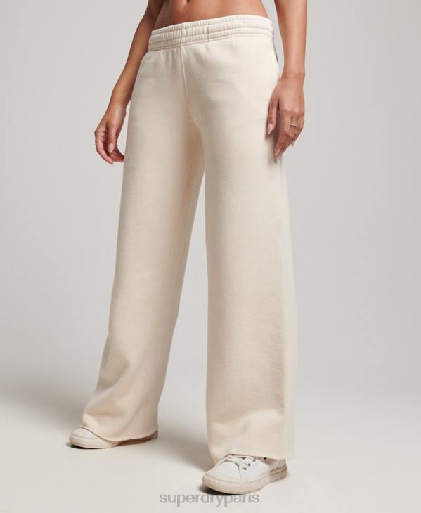 Superdry femmes laver les joggings droits D64Z3900 vêtements crème