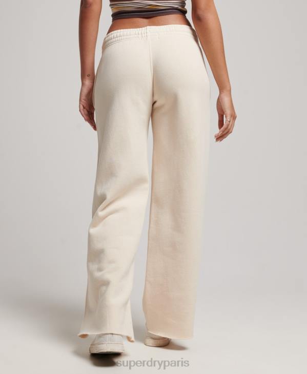 Superdry femmes laver les joggings droits D64Z3900 vêtements crème