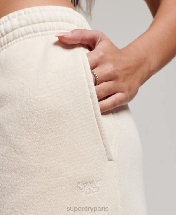 Superdry femmes laver les joggings droits D64Z3900 vêtements crème