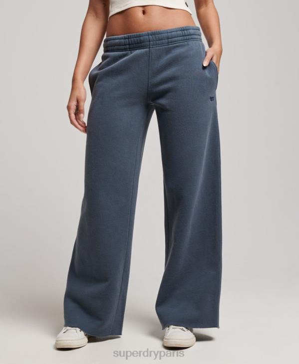 Superdry femmes laver les joggings droits D64Z3904 vêtements marine