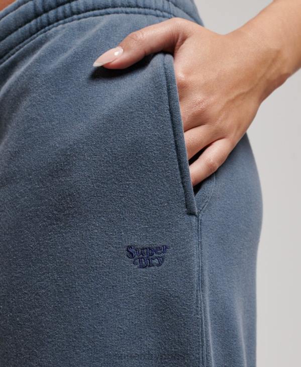 Superdry femmes laver les joggings droits D64Z3904 vêtements marine