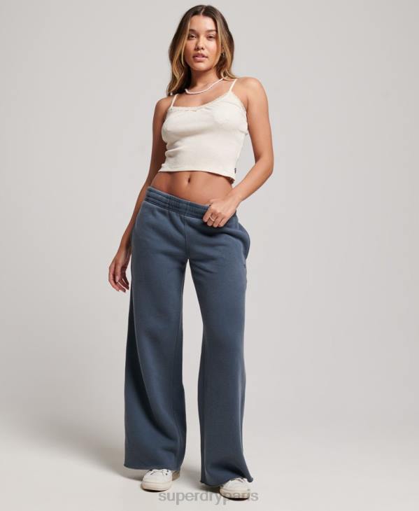 Superdry femmes laver les joggings droits D64Z3904 vêtements marine