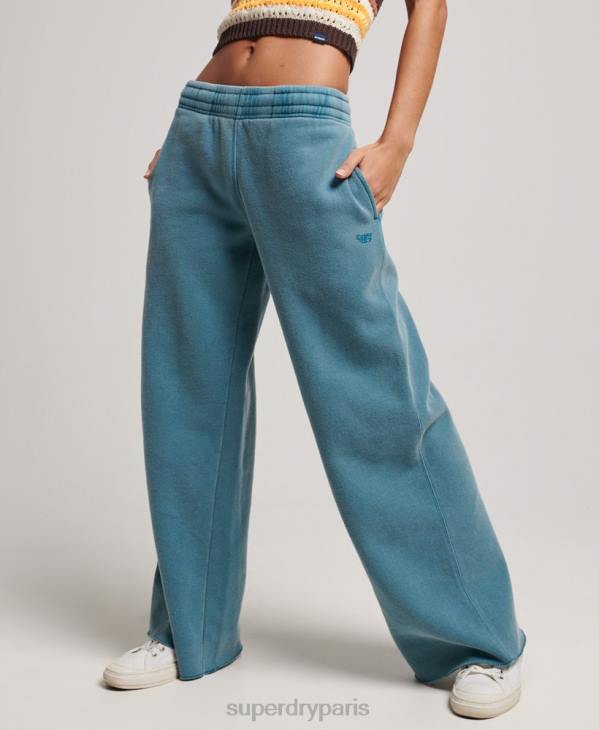 Superdry femmes laver les joggings droits D64Z3935 vêtements turquoise