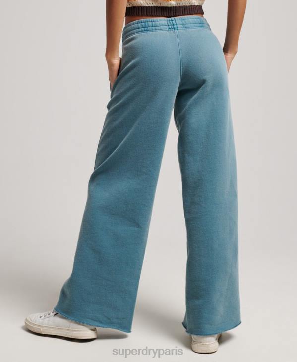 Superdry femmes laver les joggings droits D64Z3935 vêtements turquoise