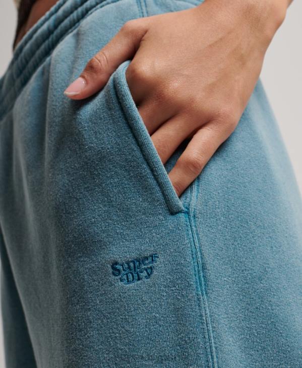 Superdry femmes laver les joggings droits D64Z3935 vêtements turquoise