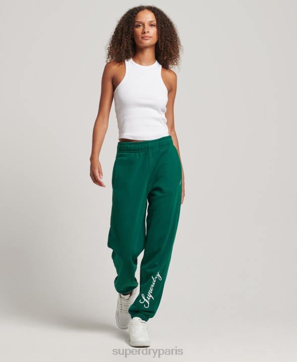 Superdry femmes pantalon de jogging boyfriend à imprimé script D64Z6685 vêtements vert