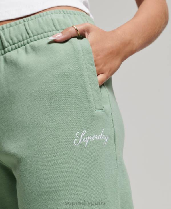 Superdry femmes pantalon de jogging brodé boyfriend héritage D64Z6594 vêtements vert