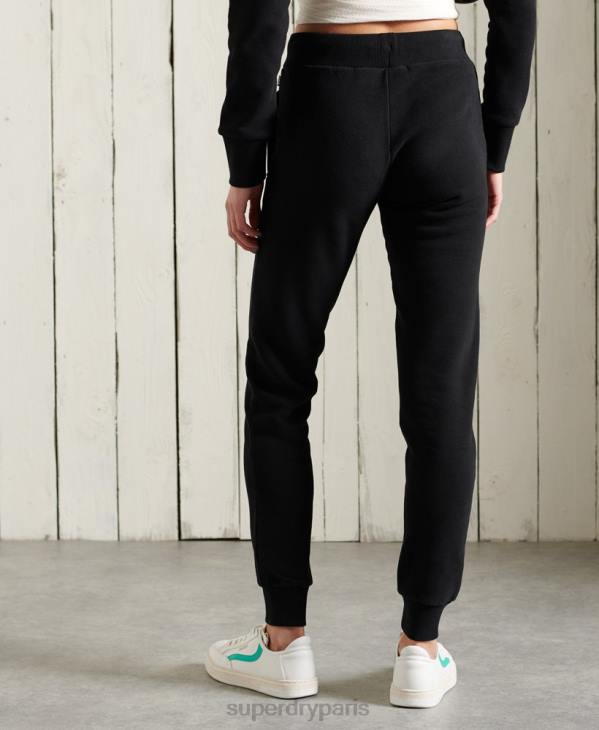 Superdry femmes pantalon de jogging classique à étiquette orange D64Z3947 vêtements noir