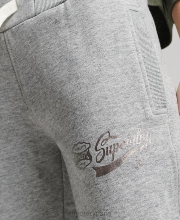 Superdry femmes pantalon de jogging collégial style script vintage D64Z6578 vêtements gris