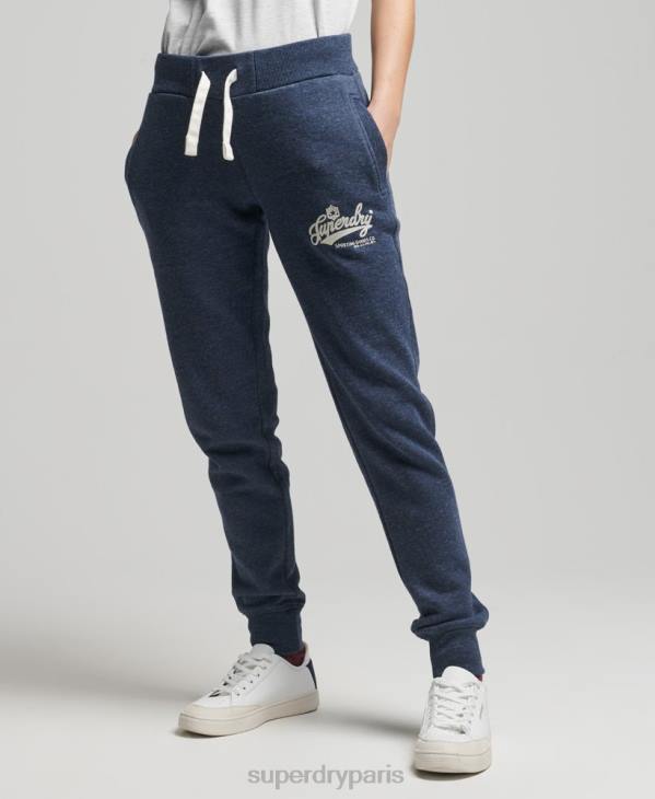 Superdry femmes pantalon de jogging collégial style script vintage D64Z6714 vêtements marine