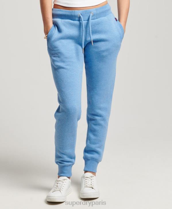 Superdry femmes pantalon de jogging à logo brodé D64Z2265 vêtements bleu