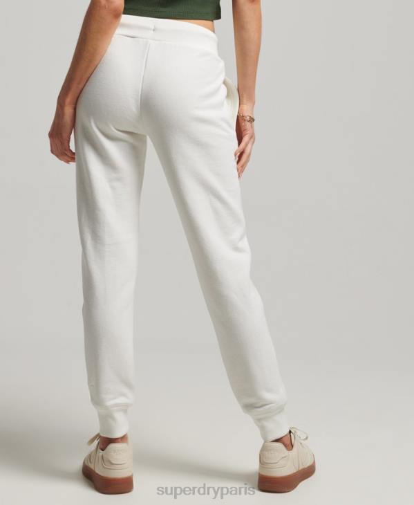 Superdry femmes pantalon de jogging à logo brodé D64Z2308 vêtements blanc