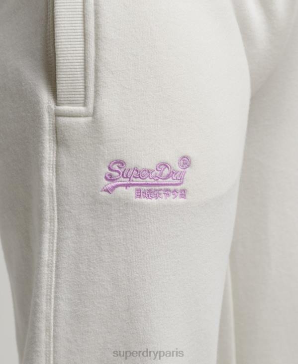 Superdry femmes pantalon de jogging à logo brodé D64Z2308 vêtements blanc