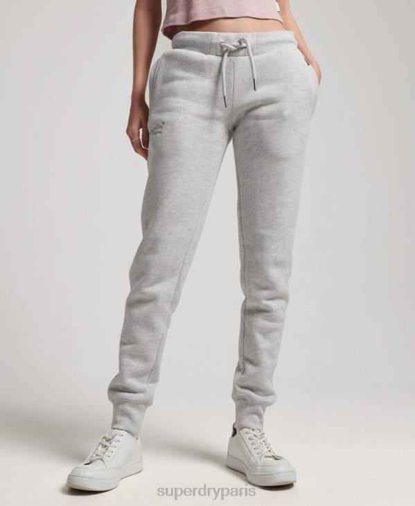 Superdry femmes pantalon de jogging à logo brodé D64Z3896 vêtements gris clair
