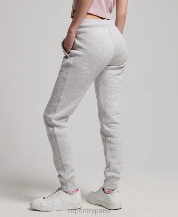 Superdry femmes pantalon de jogging à logo brodé D64Z3896 vêtements gris clair
