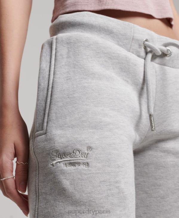 Superdry femmes pantalon de jogging à logo brodé D64Z3896 vêtements gris clair