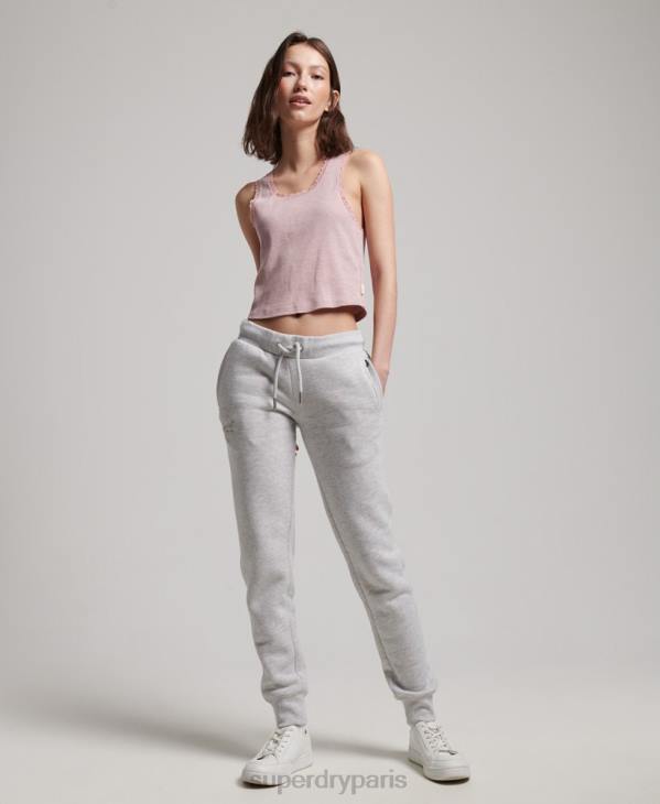 Superdry femmes pantalon de jogging à logo brodé D64Z3896 vêtements gris clair