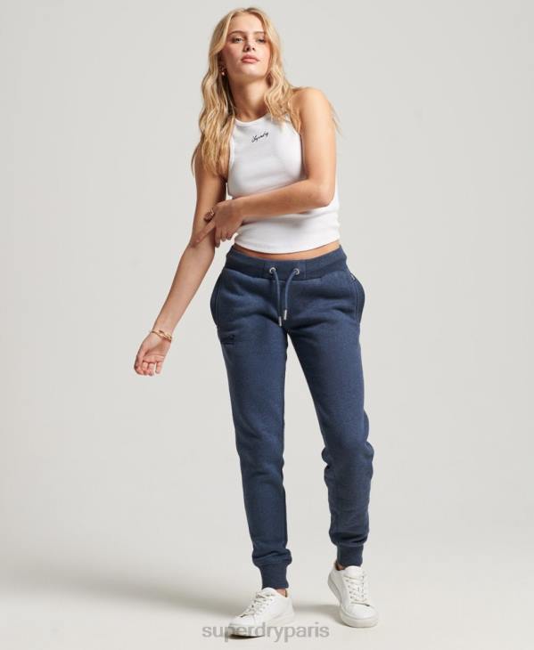 Superdry femmes pantalon de jogging à logo brodé D64Z3898 vêtements marine