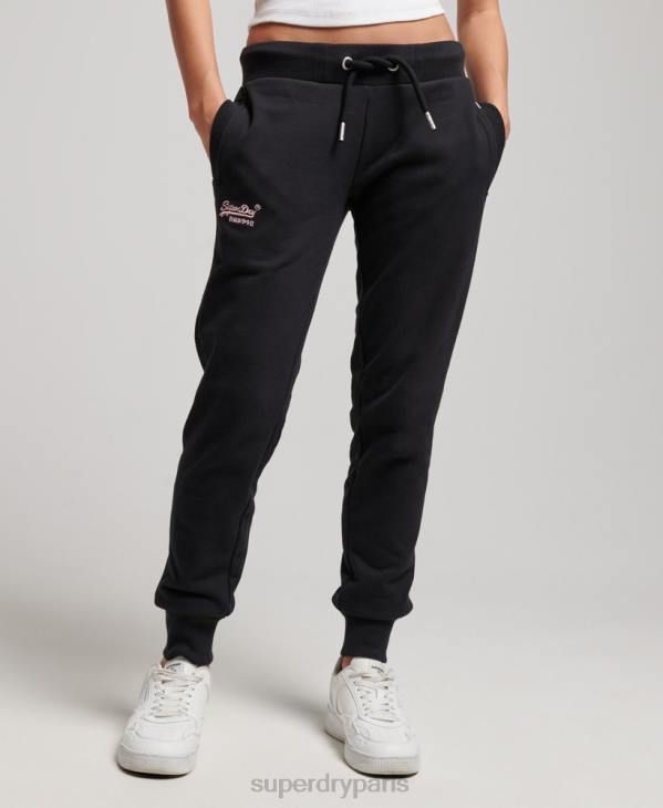 Superdry femmes pantalon de jogging à logo brodé D64Z3903 vêtements noir