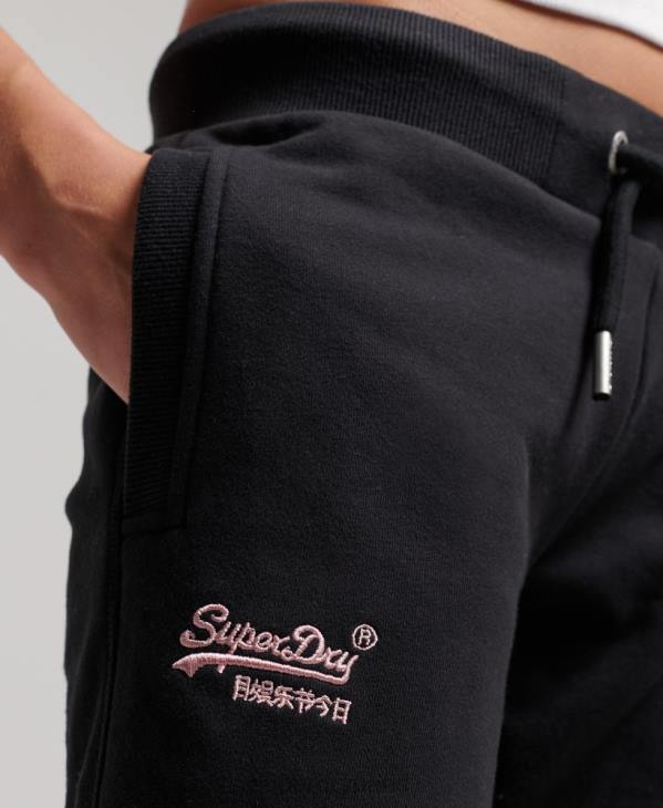 Superdry femmes pantalon de jogging à logo brodé D64Z3903 vêtements noir