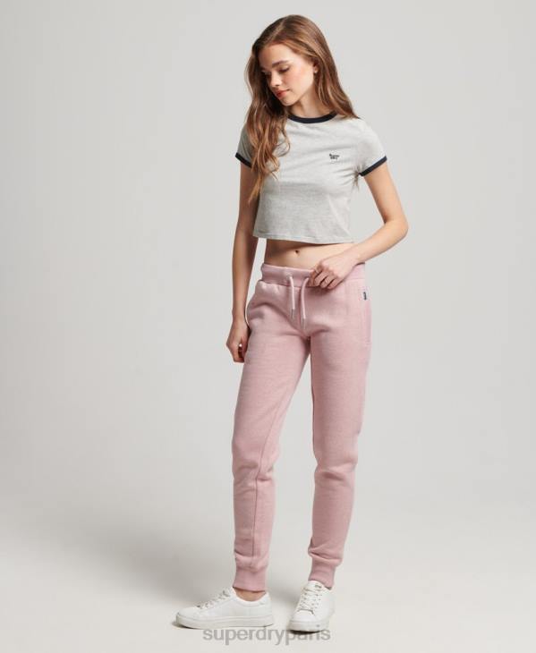 Superdry femmes pantalon de jogging à logo brodé D64Z3911 vêtements rose
