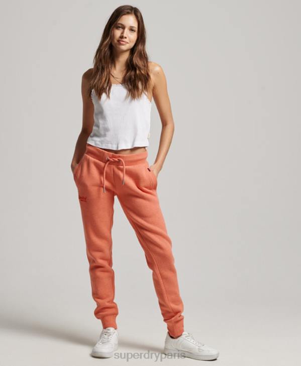 Superdry femmes pantalon de jogging à logo brodé D64Z3913 vêtements corail