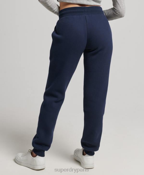 Superdry femmes pantalon de jogging à logo brodé de luxe D64Z6740 vêtements marine