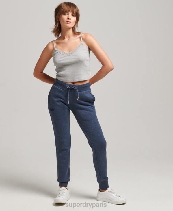 Superdry femmes pantalon de jogging à logo essentiel en coton biologique D64Z3912 vêtements marine