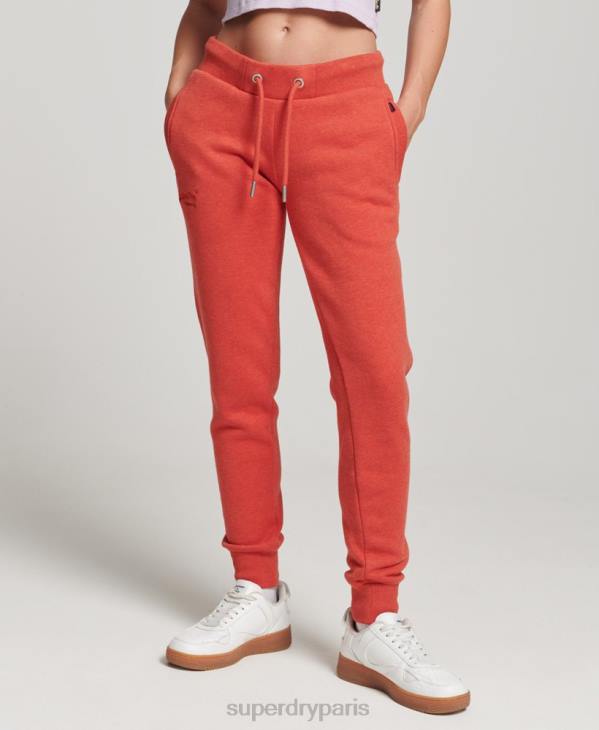 Superdry femmes pantalon de jogging à logo essentiel en coton biologique D64Z6537 vêtements orange