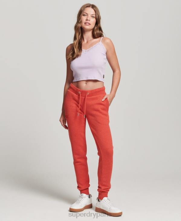 Superdry femmes pantalon de jogging à logo essentiel en coton biologique D64Z6537 vêtements orange