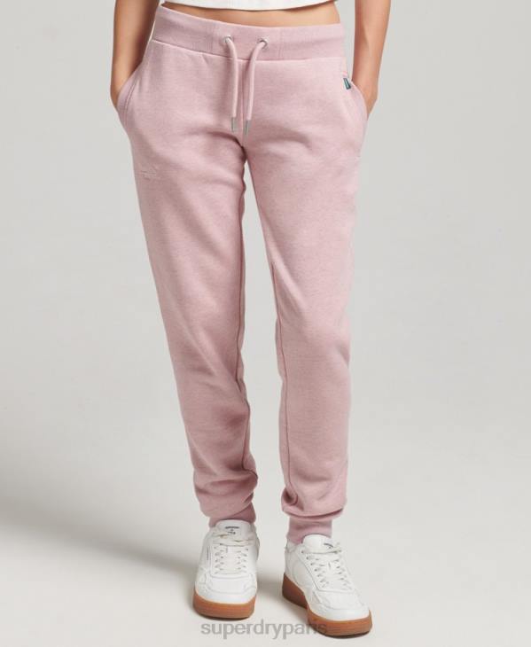 Superdry femmes pantalon de jogging à logo essentiel en coton biologique D64Z6597 vêtements rose