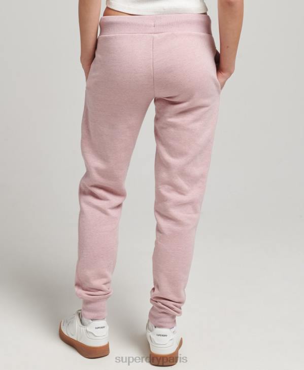 Superdry femmes pantalon de jogging à logo essentiel en coton biologique D64Z6597 vêtements rose