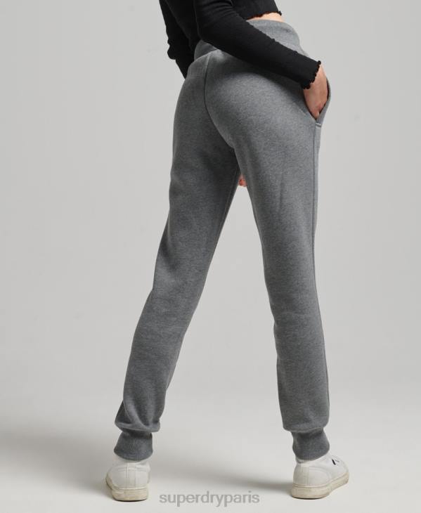 Superdry femmes pantalon de jogging à logo essentiel en coton biologique D64Z6675 vêtements gris