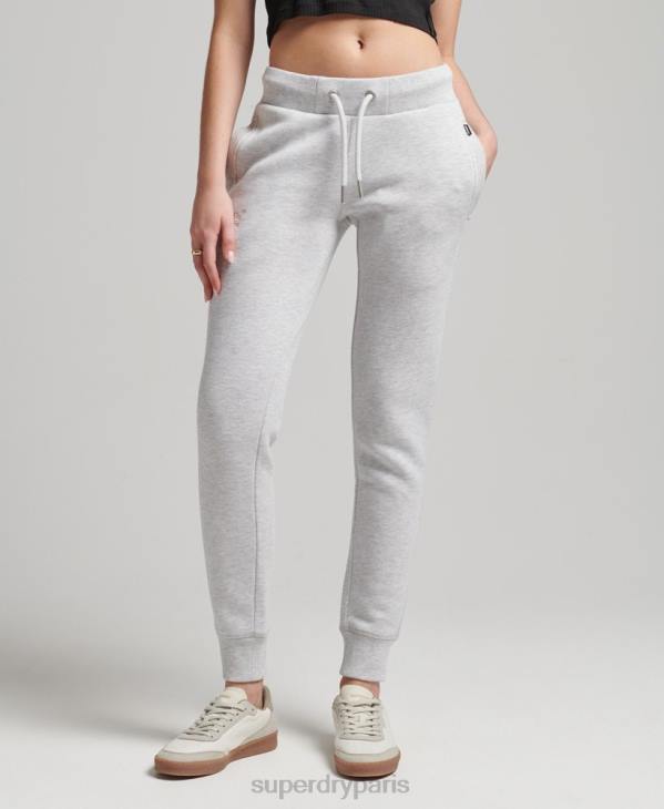 Superdry femmes pantalon de jogging logo vintage brodé en coton bio D64Z3915 vêtements gris clair