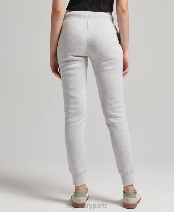 Superdry femmes pantalon de jogging logo vintage brodé en coton bio D64Z3915 vêtements gris clair
