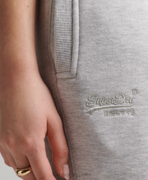 Superdry femmes pantalon de jogging logo vintage brodé en coton bio D64Z3915 vêtements gris clair
