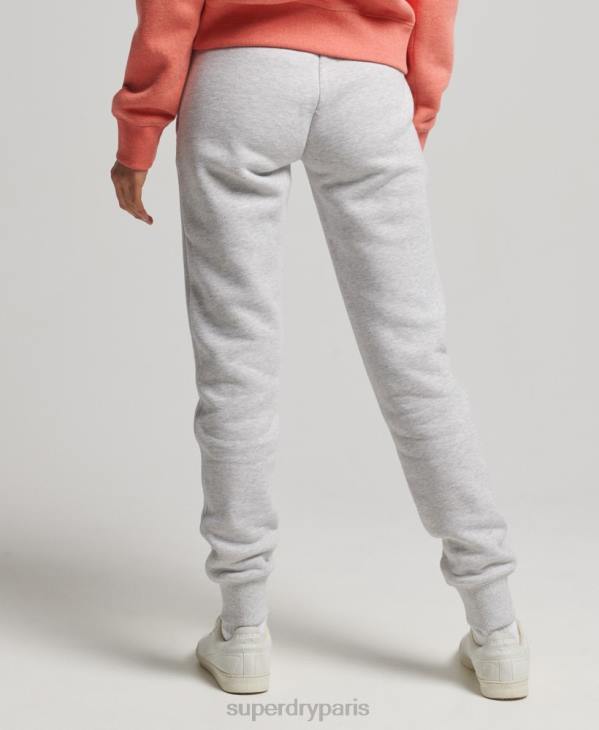 Superdry femmes pantalon de jogging logo vintage brodé en coton bio D64Z3924 vêtements gris clair