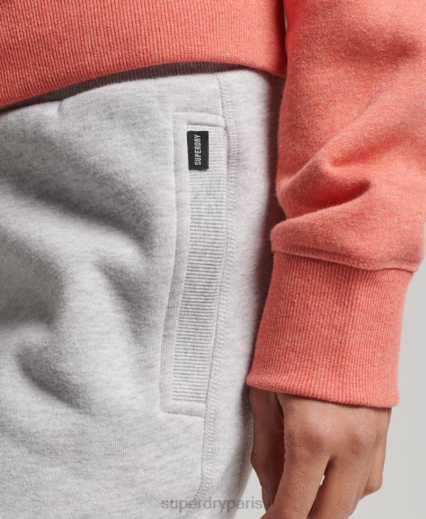Superdry femmes pantalon de jogging logo vintage brodé en coton bio D64Z3924 vêtements gris clair