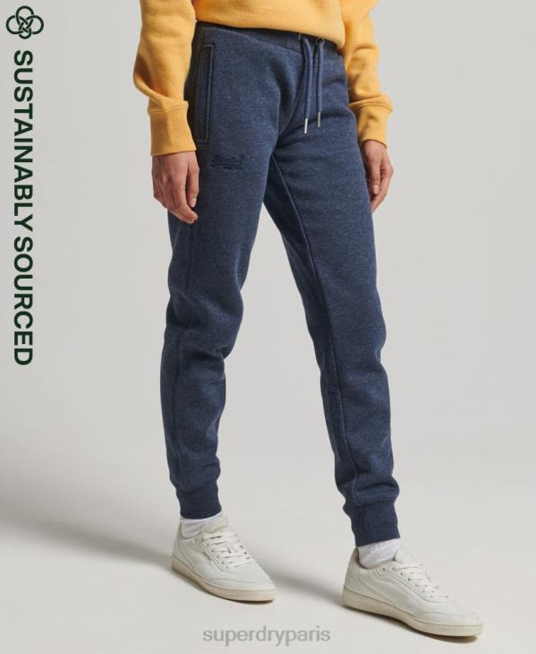 Superdry femmes pantalon de jogging logo vintage brodé en coton bio D64Z3929 vêtements marine