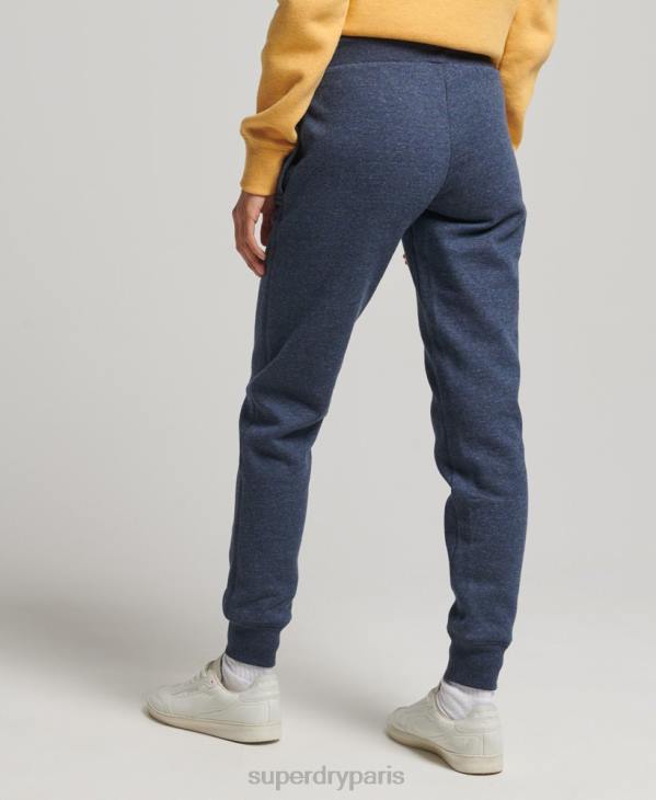 Superdry femmes pantalon de jogging logo vintage brodé en coton bio D64Z3929 vêtements marine