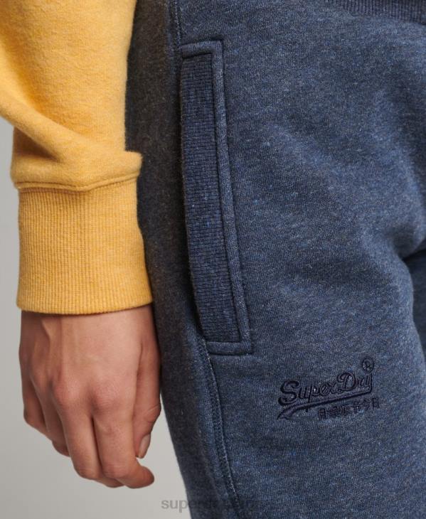 Superdry femmes pantalon de jogging logo vintage brodé en coton bio D64Z3929 vêtements marine