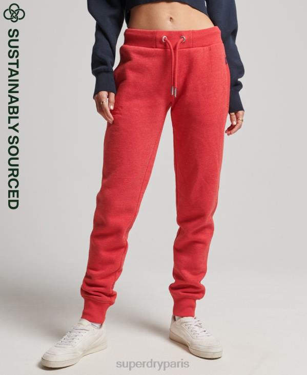 Superdry femmes pantalon de jogging logo vintage brodé en coton bio D64Z6579 vêtements rouge