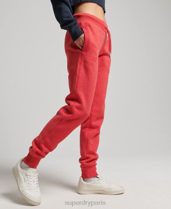 Superdry femmes pantalon de jogging logo vintage brodé en coton bio D64Z6579 vêtements rouge