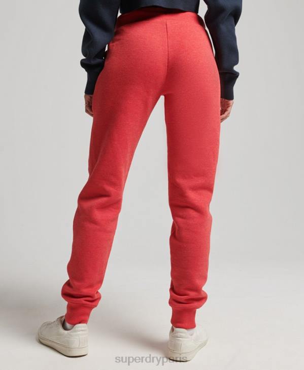 Superdry femmes pantalon de jogging logo vintage brodé en coton bio D64Z6579 vêtements rouge
