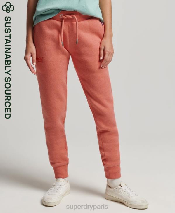 Superdry femmes pantalon de jogging logo vintage brodé en coton bio D64Z6580 vêtements corail